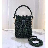 Traditional Discount FENDI fabric bag 8BR881 green