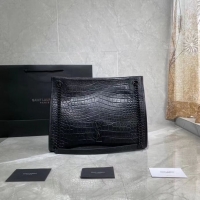 Top Quality SAINT LAURENT NIKI MEDIUM SHOPPING BAG IN CRINKLED LEATHER Y577999 black