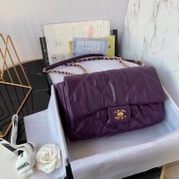 Top Quality Chanel flap bag Calfskin & Gold-Tone Metal AS2231 purple