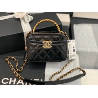 Most Popular Chanel minil tote bag Sheepskin & Gold-Tone Metal AS2179 black