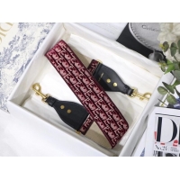 Well Crafted Dior Oblique Embroidered Velvet SHOULDER STRAP S8540CWVF-3 Burgundy