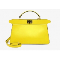 Buy Discount Fendi PEEKABOO ISEEU EAST-WEST leather bag 8BN323A yellow