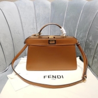 Best Cheapest Fendi PEEKABOO ISEEU EAST-WEST leather bag 8BN323A brown