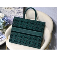 Good Quality DIOR BOOK TOTE green Cannage Embroidered Velvet M1286Z