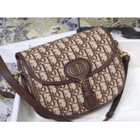 Fashion MEDIUM DIOR BOBBY BAG Brown Dior Oblique Jacquard M9319U