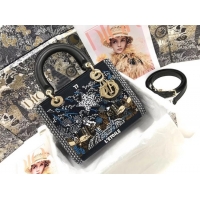 Market Sells LADY DIOR Pearl and Thread Embroidery cattle leather M0565OSCQ-2