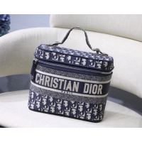 Top Quality DIOR Oblique Jacquard cosmetic bag S5488 Blue