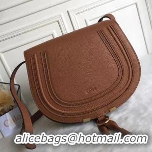 Best Design Chloe Marcie Mini Shoulder Bag Original Calfskin 166324 Brown