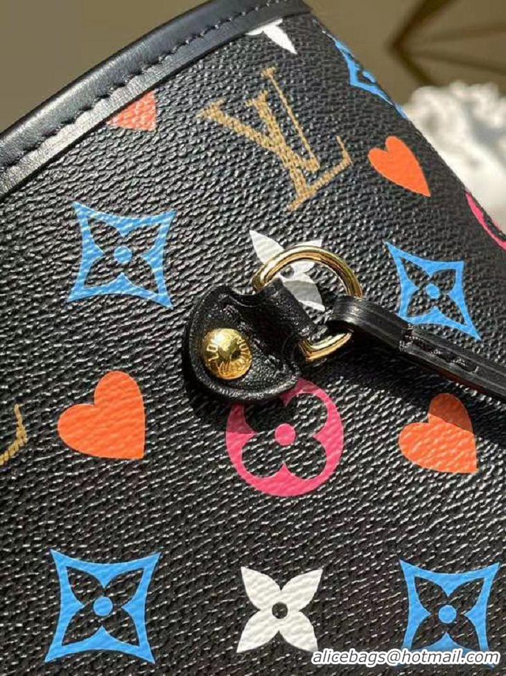 Affordable Price Louis Vuitton Monogram Canvas GAME ON NEVERFULL MM M57483 black