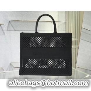 Promotional DIOR BOOK TOTE Black Mesh Embroidery M1286ZW