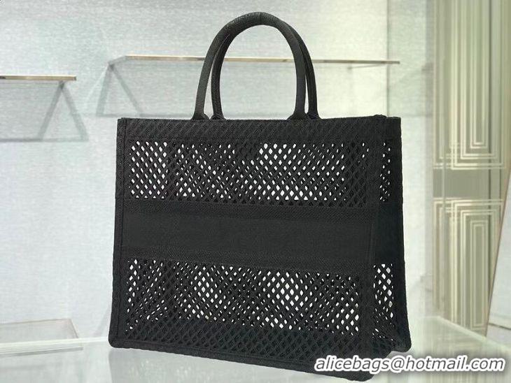 Promotional DIOR BOOK TOTE Black Mesh Embroidery M1286ZW