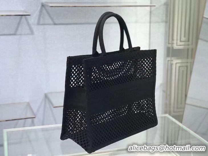 Promotional DIOR BOOK TOTE Black Mesh Embroidery M1286ZW