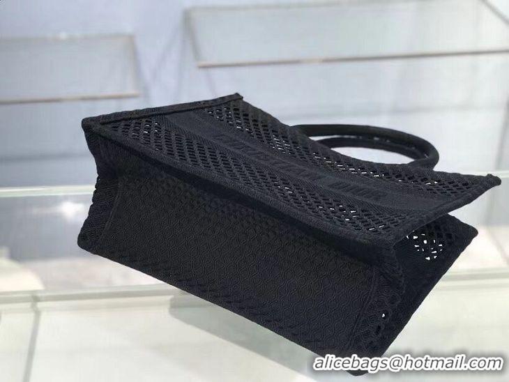 Promotional DIOR BOOK TOTE Black Mesh Embroidery M1286ZW