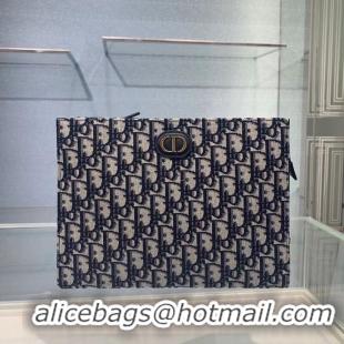 Free Shipping Promotional DIOR Oblique Embroidered C2107 blue