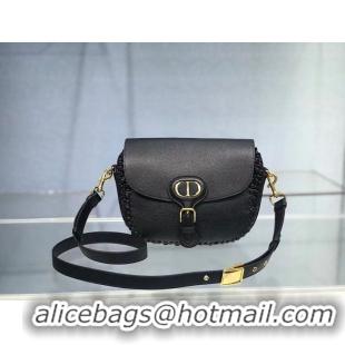 Good Looking MEDIUM DIOR BOBBY BAG Black Grained Calfskin with Whipstitched Seams M9319UB