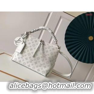 Well Crafted Louis Vuitton Mahina Leather BEAUBOURG HOBO MM M56084 white