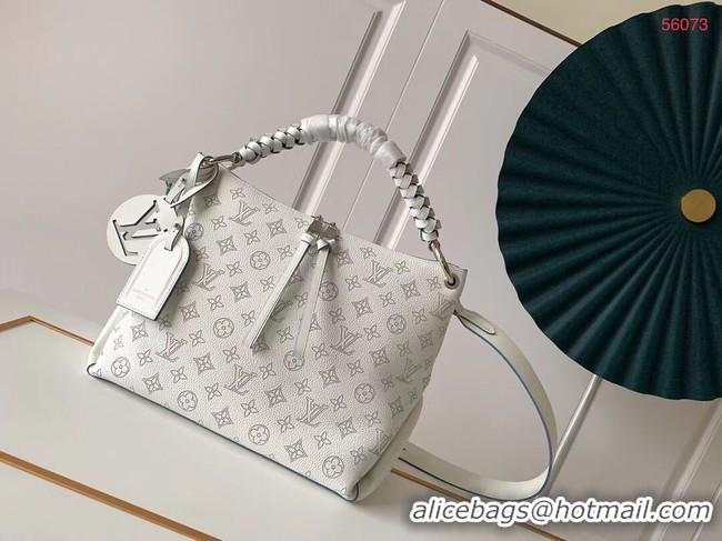 Well Crafted Louis Vuitton Mahina Leather BEAUBOURG HOBO MM M56084 white