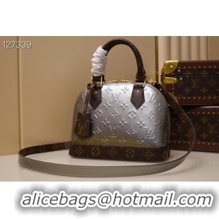 Hot Sell Cheap Louis Vuitton Monogram Vernis Alma BB Tote Bag M91606 Silver