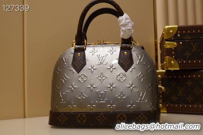 Hot Sell Cheap Louis Vuitton Monogram Vernis Alma BB Tote Bag M91606 Silver