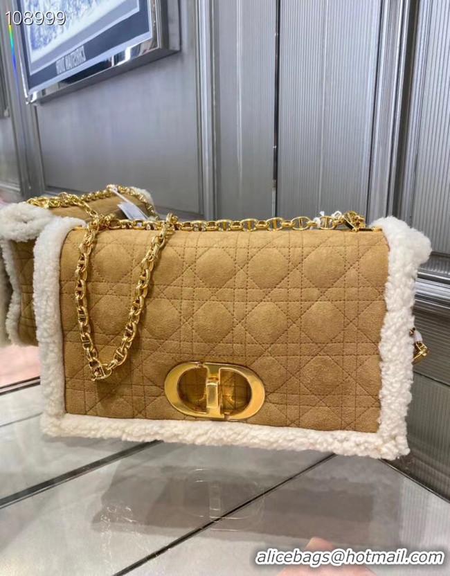 Unique Grade DIOR 30 MONTAIGNE CHAIN BAG Camel-Colored Shearling M9208