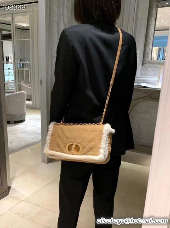 Unique Grade DIOR 30 MONTAIGNE CHAIN BAG Camel-Colored Shearling M9208