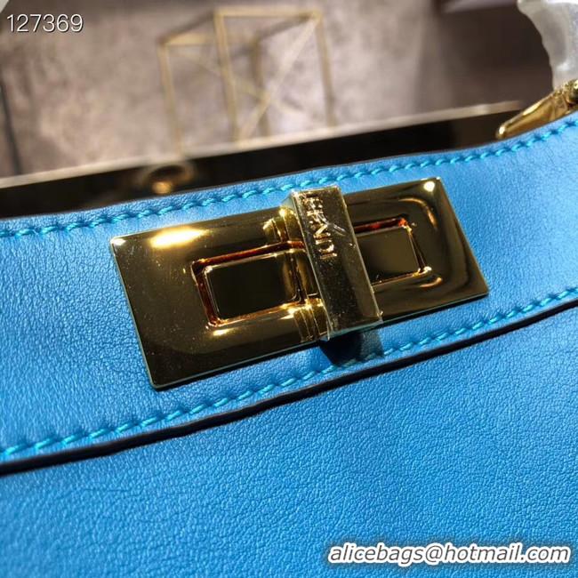 Well Crafted Fendi PEEKABOO ISEEU MEDIUM leather bag 70193 blue