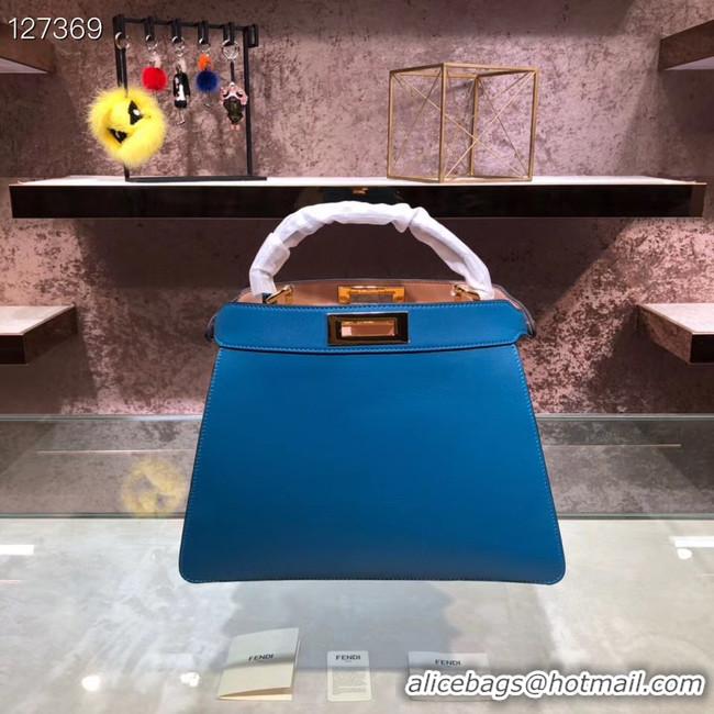 Well Crafted Fendi PEEKABOO ISEEU MEDIUM leather bag 70193 blue