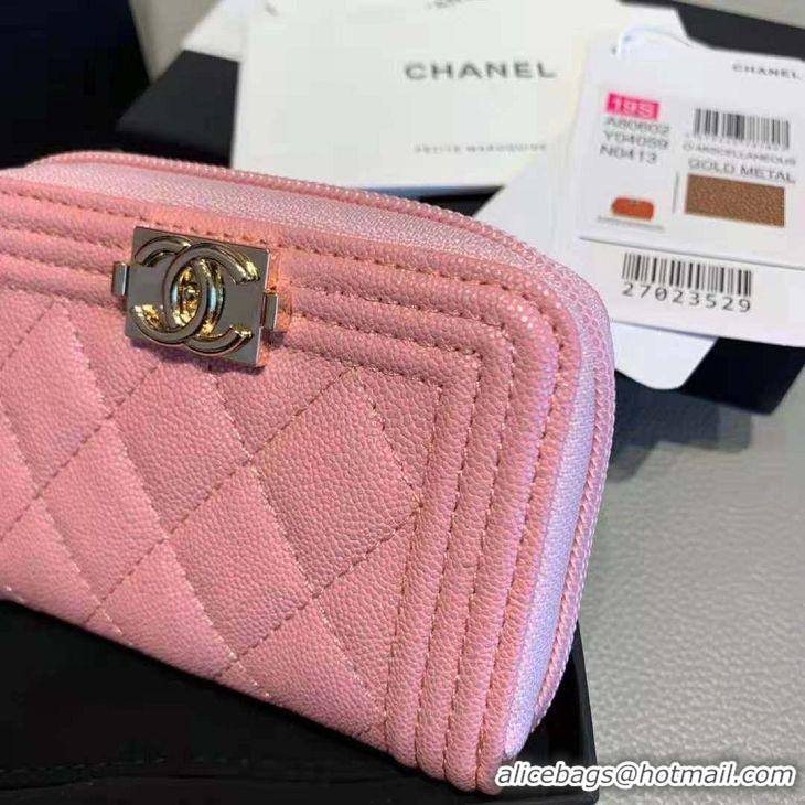 Top Grade Chanel Card Wallet Original Leather A48988 Pink