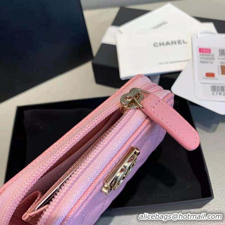 Top Grade Chanel Card Wallet Original Leather A48988 Pink