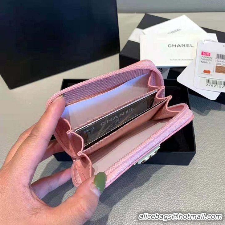 Top Grade Chanel Card Wallet Original Leather A48988 Pink