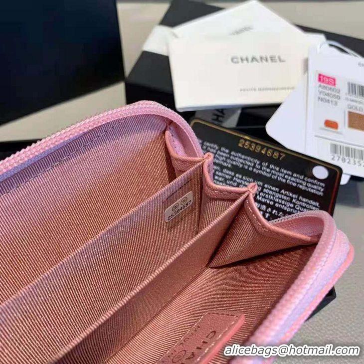 Top Grade Chanel Card Wallet Original Leather A48988 Pink