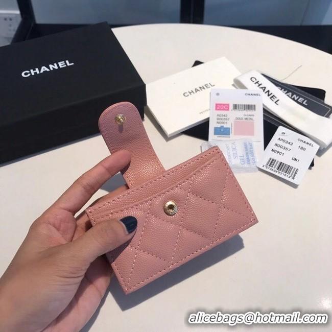 Top Grade Chanel card holder AS0342 pink