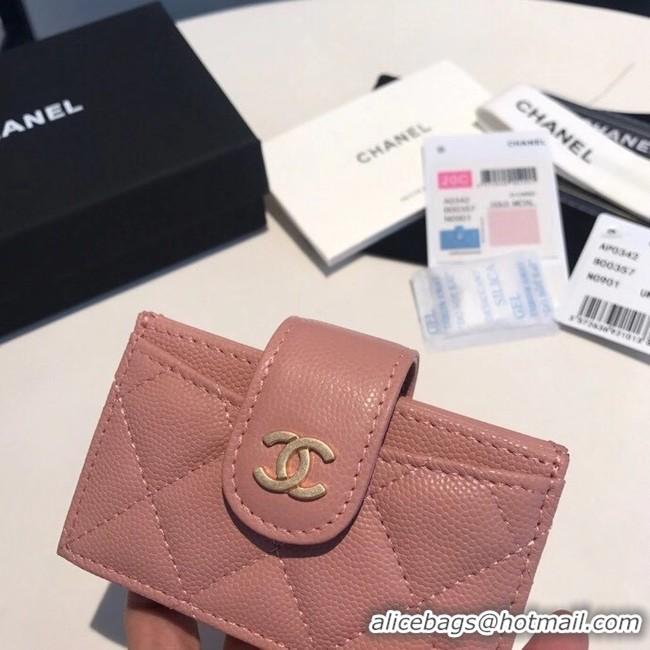 Top Grade Chanel card holder AS0342 pink