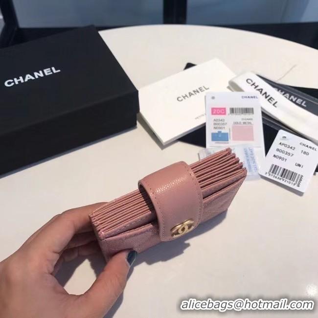 Top Grade Chanel card holder AS0342 pink