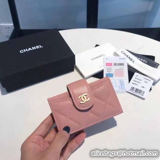 Top Grade Chanel card holder AS0342 pink