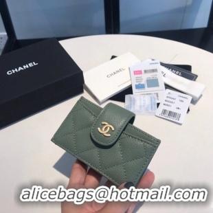 Modern Classic Chanel card holder AS0342 blackish green