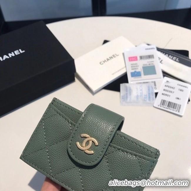 Modern Classic Chanel card holder AS0342 blackish green