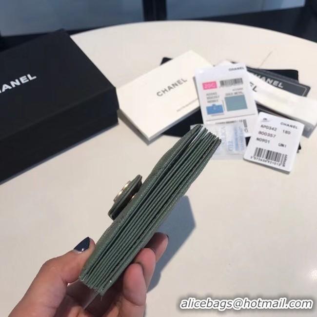 Modern Classic Chanel card holder AS0342 blackish green