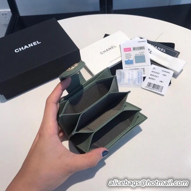 Modern Classic Chanel card holder AS0342 blackish green