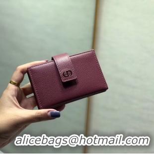 Good Quality DIOR 30 MONTAIGNE 5-GUSSET CARD HOLDER Grained Calfskin S2058 fuchsia