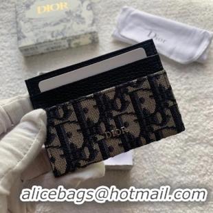 Buy Cheapest Dior 30 MONTAIGNE FLAT CARD HOLDER Blue Dior Oblique Jacquard S2098