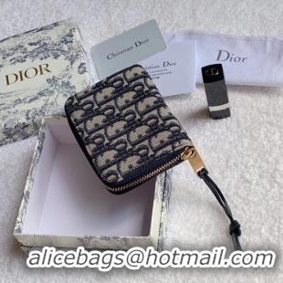 Unique Discount Dior 30 MONTAIGNE CARD HOLDER Blue Dior Oblique Jacquard S5538