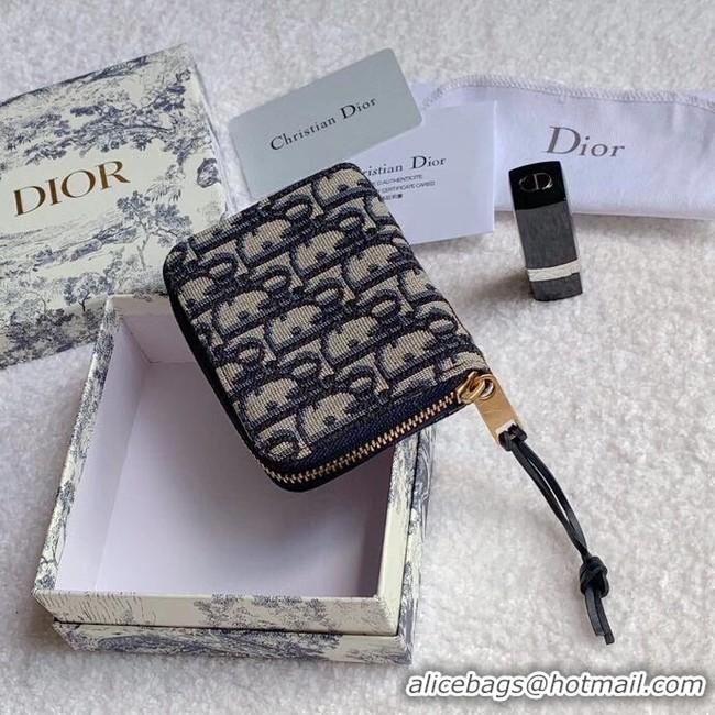 Unique Discount Dior 30 MONTAIGNE CARD HOLDER Blue Dior Oblique Jacquard S5538