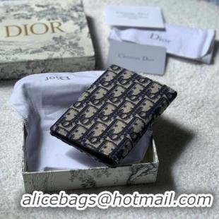 New Style 30 MONTAIGNE PASSPORT HOLDER Blue Dior Oblique Jacquard S2095