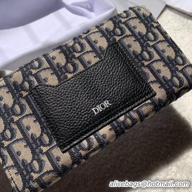 Buy Discount Dior 30 MONTAIGNE Blue Dior Oblique Jacquard ZIPPY wallet S5539