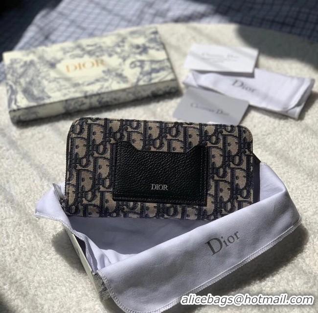 Buy Discount Dior 30 MONTAIGNE Blue Dior Oblique Jacquard ZIPPY wallet S5539