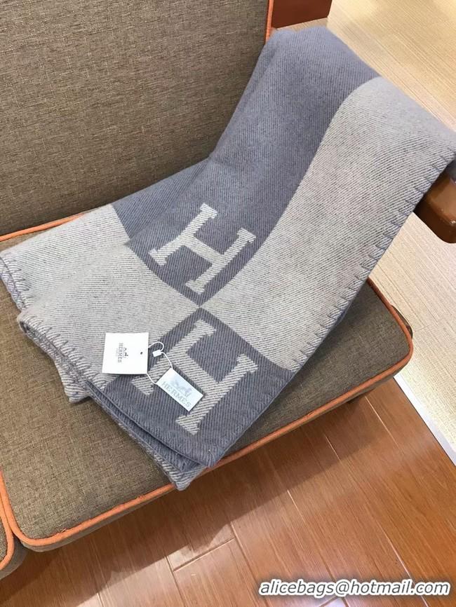 Promotional Hermes Lambswool & Cashmere Shawl & Blanket 71155 light grey