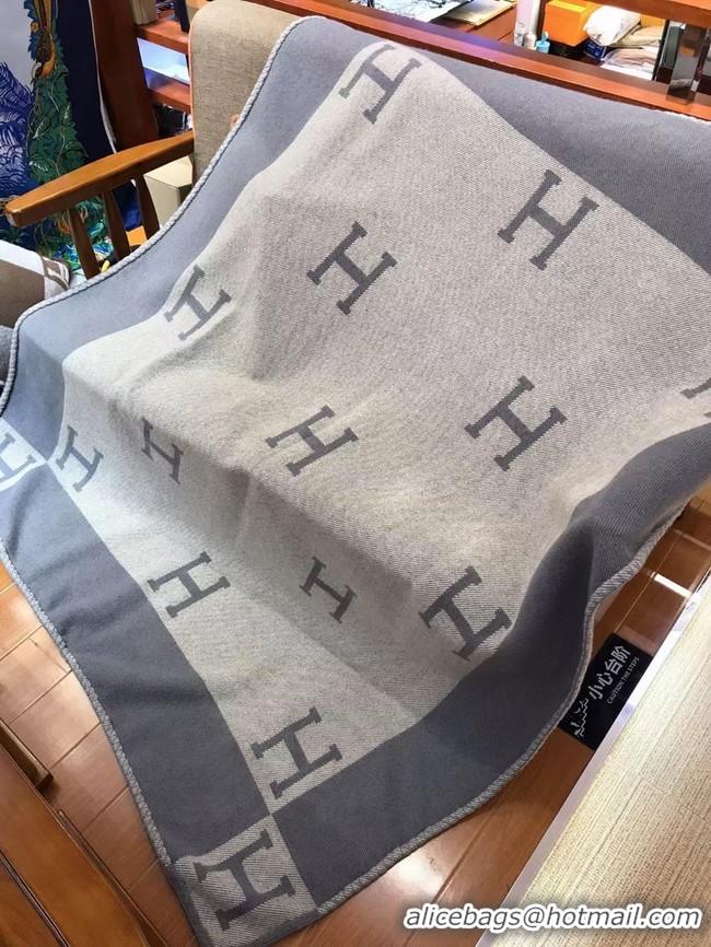 Promotional Hermes Lambswool & Cashmere Shawl & Blanket 71155 light grey