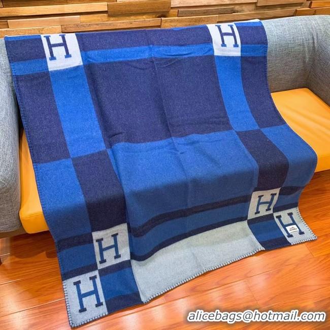 Promotional Hermes Lambswool & Cashmere Shawl & Blanket 71155 blue