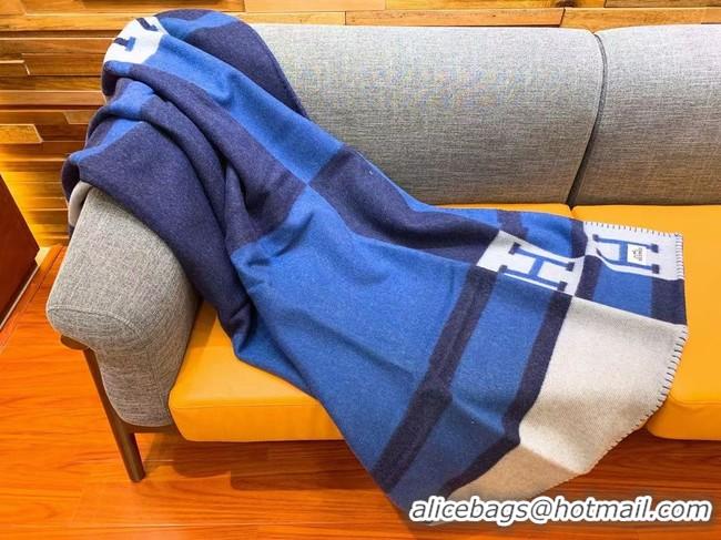 Promotional Hermes Lambswool & Cashmere Shawl & Blanket 71155 blue